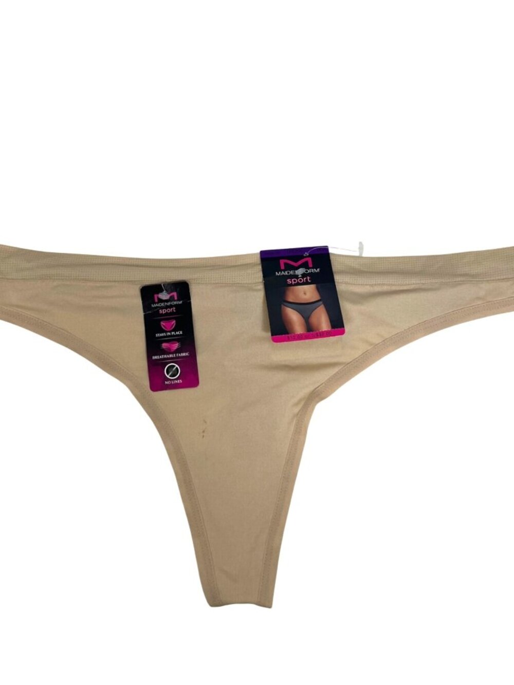 New MaidenForm Sport Thong Beige No lines pantie 2XL